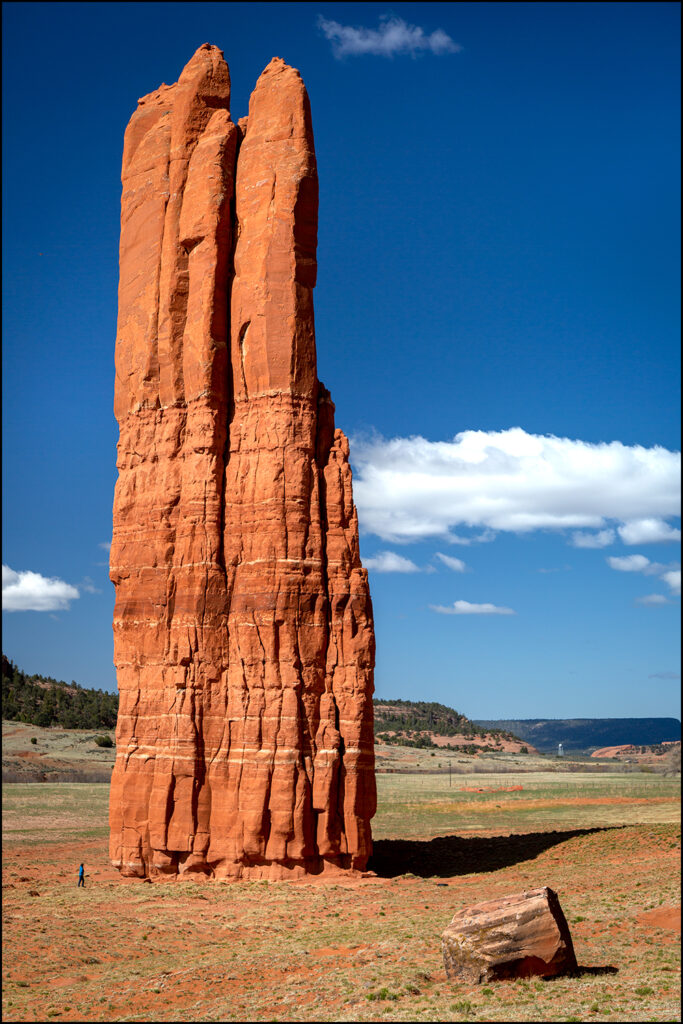 Venus Needle, McKinley County New Mexico, 275 ft (83 m). (Person on the left). Venus Needle, McKinley County New Mexico, 275 ft (83 m). (Person on the left).